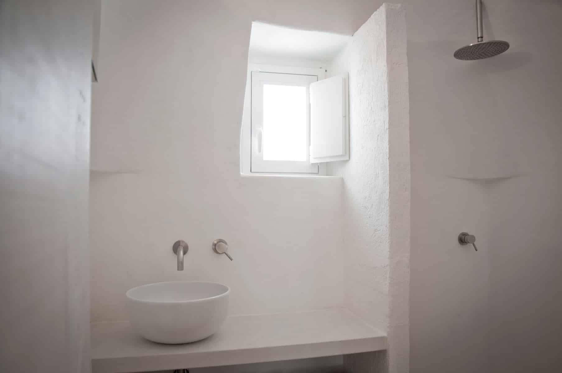 Bathroom in a restored trullo in Puglia